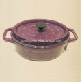 Oval Shape Cast Iron Casserole Enamel Finition Taille 34X26cm